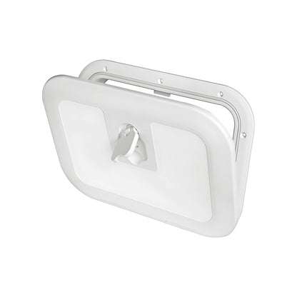 Portello d'ispezione FLUSH CE bianco pedonabile con apertura 180° certificato direttiva 2013/53/UE disponibile in 5 misure