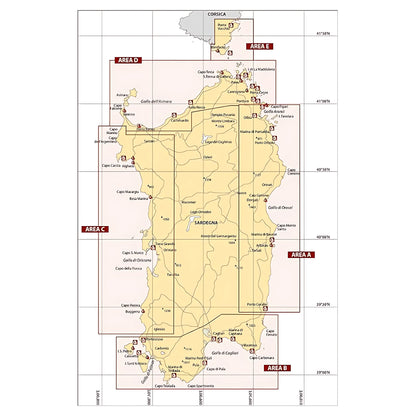 Portolano cartografico Sardegna e Bocche di Bonifacio 2026 con mappa aree nautiche A B C D E