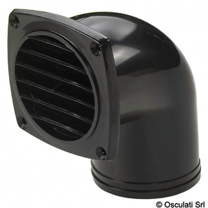 Presa d'aria con collare a 90° in ABS bianca e nera ventilazione nautica