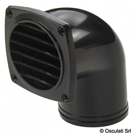 Presa d'aria con collare a 90° in ABS bianca e nera ventilazione nautica