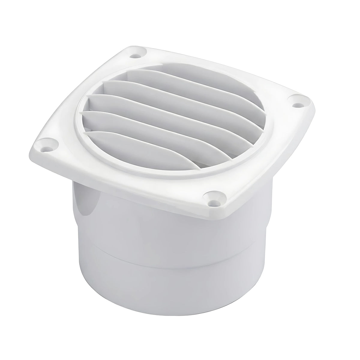 Presa d aria con collare in ABS dritto bianco per ventilazione cabine nautica