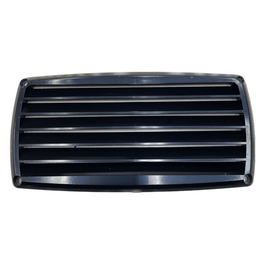 Presa aria a griglia in ABS nera rettangolare 201x101 mm con alette orizzontali