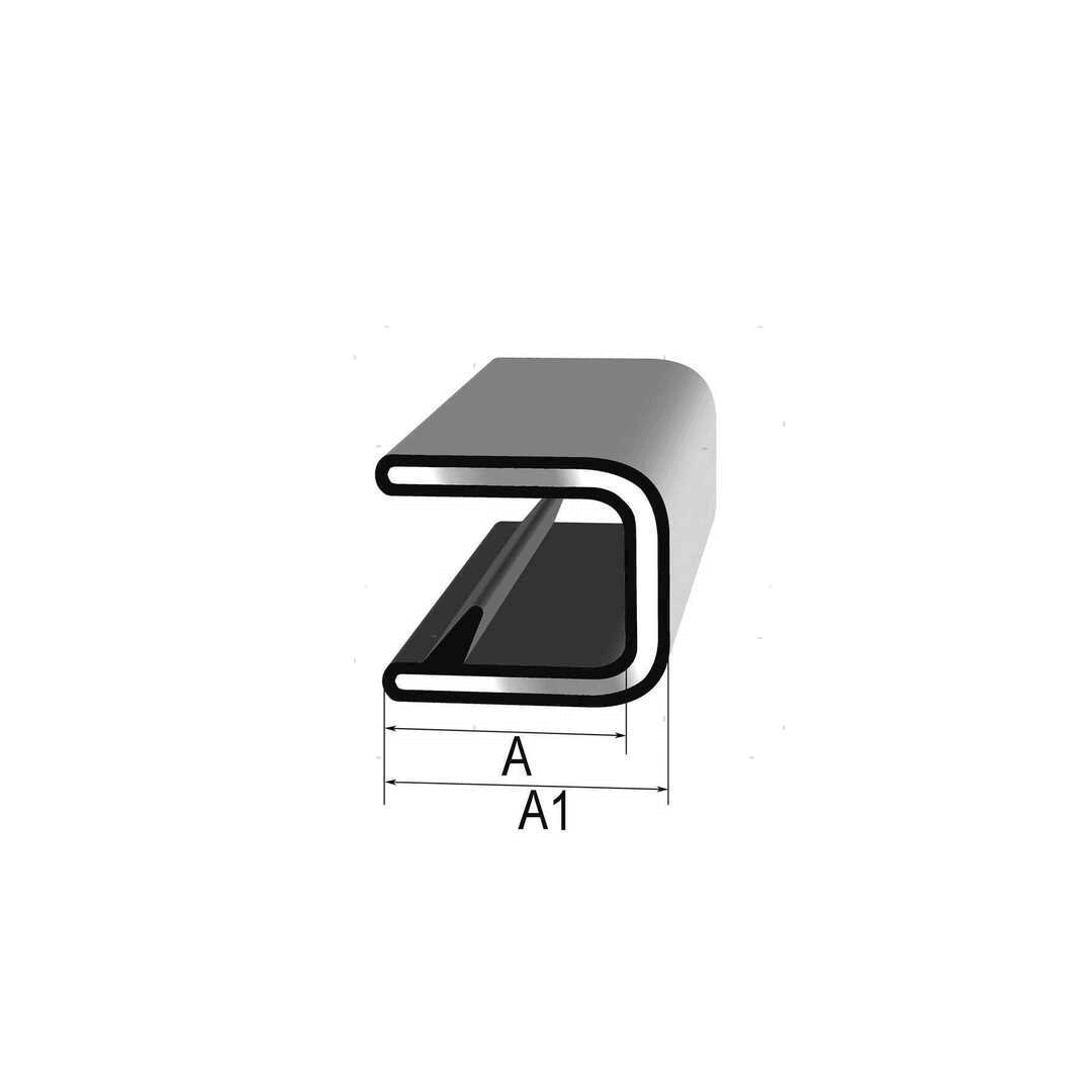 Profilo paraspigoli Trim-Lok bianco in PVC e alluminio a forma di C con canale interno