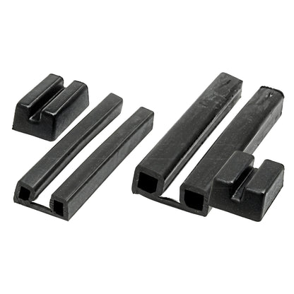 Profilo parabordo bottazzo in PVC nero con inserto bianco per scafi con giunzione scatolata, dimensioni 44x18 mm, rotolo da 24 metri.