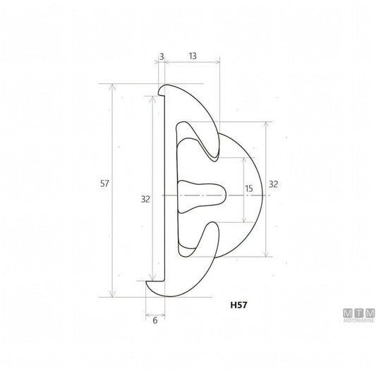 Coprigiunta Tessilmare per profilo parabordo Bottazzo H56 mm colore nero