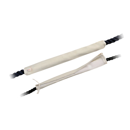 Proteggi cima in poliestere resistente UV bianco con chiusura a strappo per cime da 12 a 22 mm disponibile in 2 misure per barche a vela