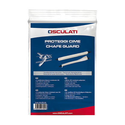 Proteggi cima in poliestere resistente UV bianco con chiusura a strappo per cime da 12 a 22 mm disponibile in 2 misure per barche a vela