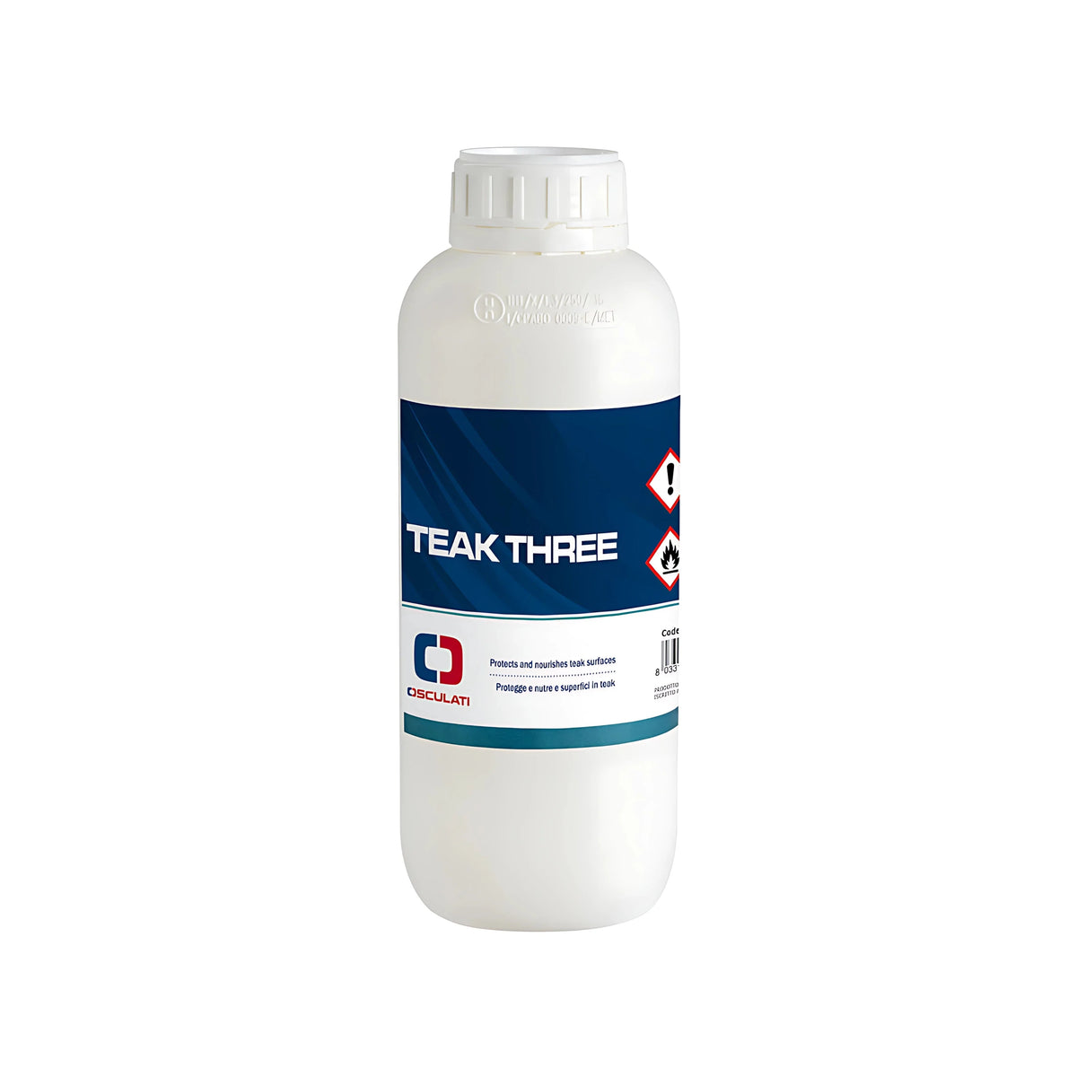 Protettivo nutriente Teak Three Osculati incolore senza silicone per legno teak.