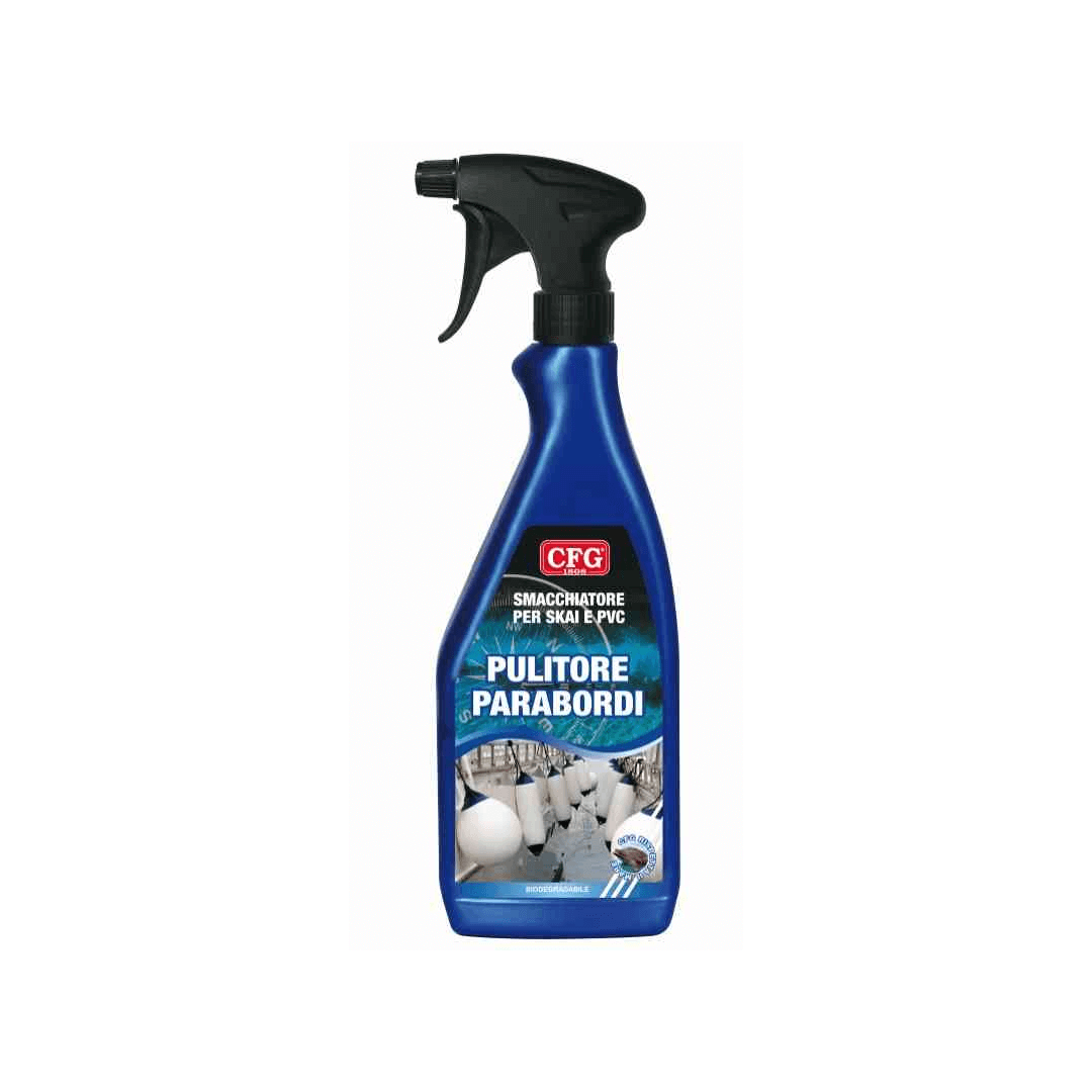 Spray blu CFG Pulitore Parabordi 750ml con grilletto nero, smacchiatore biodegradabile per skai e PVC