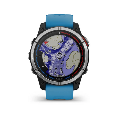 Orologio GPS nautico Garmin Quatix 7 con cinturino blu e display cartografico a colori