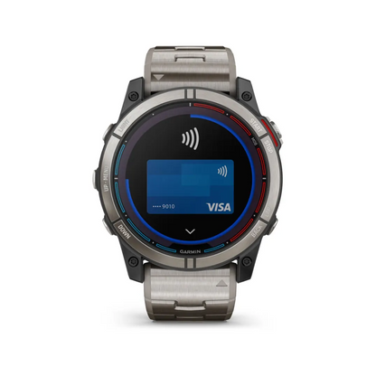 Orologio smartwatch Garmin Quatix 7X Solar con cinturino in titanio e pagamento contactless Visa