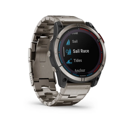 Orologio GPS Garmin Quatix 7X Solar con bracciale in titanio, display menu nautico Sail Race e Tides