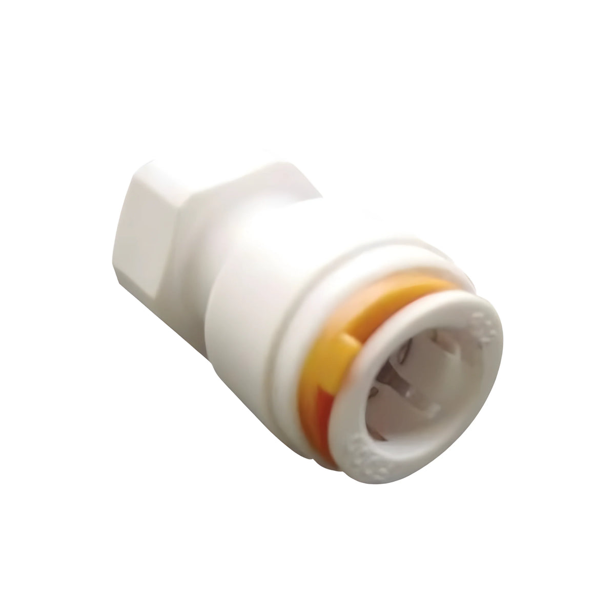 Raccordo dritto con innesto rapido femmina per tubo idrico da 12 mm e attacco filettato femmina da 1/2 pollice in plastica atossica nautica.