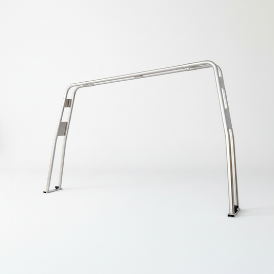 Rollbar doppio tubo universale in acciaio inox lucidato a specchio con larghezza telescopica regolabile.