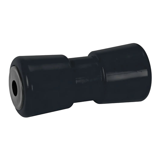 Rullo centrale nero 185 mm diametro foro 21 mm in PVC per rimorchi porta imbarcazioni