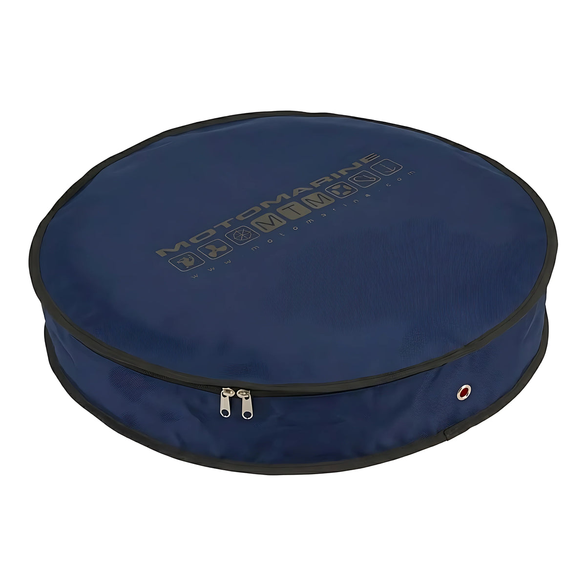 Sacca porta salvagente anulare Motomarine blu navy in PVC con zip, forma circolare piatta