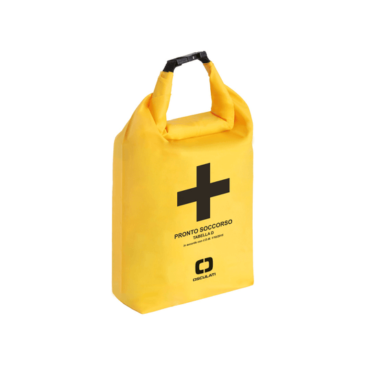 Borsa pronto soccorso impermeabile gialla Osculati Tabella D roll-top con croce nera