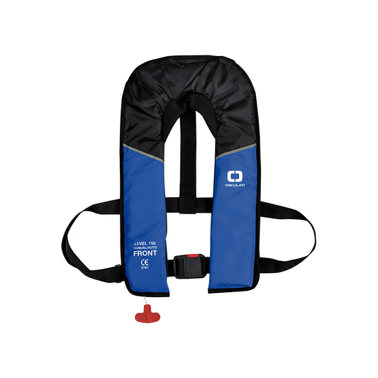 Salvagente autogonfiabile MK150 150N omologato EN ISO 12402-3 con attivatore automatico UML-5 per adulti colore blu nero