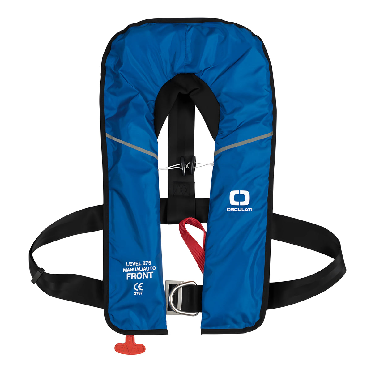 Salvagente autogonfiabile professionale 275N omologato EN ISO 12402-2 con imbracatura integrata e attivatore automatico UML-5 colore blu