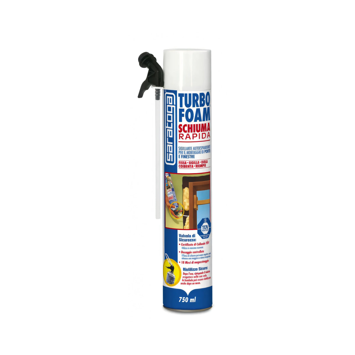 Bomboletta Saratoga Turbo Foam schiuma poliuretanica universale a pistola 750 ml