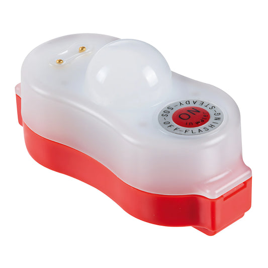 Segnalatore elettronico automatico a LED per giubbotti di salvataggio. Omologato MED, attivazione in acqua, funzioni lampeggio, fissa e SOS.