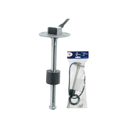 Galleggiante verticale in acciaio inox 316 con flangia S5, impedenza 240-33 ohm (USA) per serbatoi nautici.