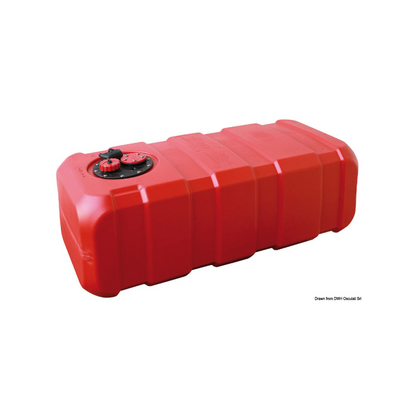 Serbatoio fisso per carburante in Eltex arancione, omologato CE, completo di gruppo flangiato per connessioni. 10