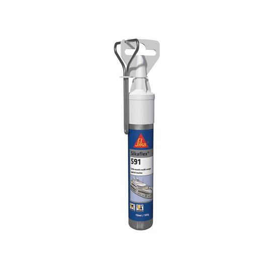Tubetto autoestrudente di sigillante marino Sikaflex 591 da 70 ml per piccole riparazioni.