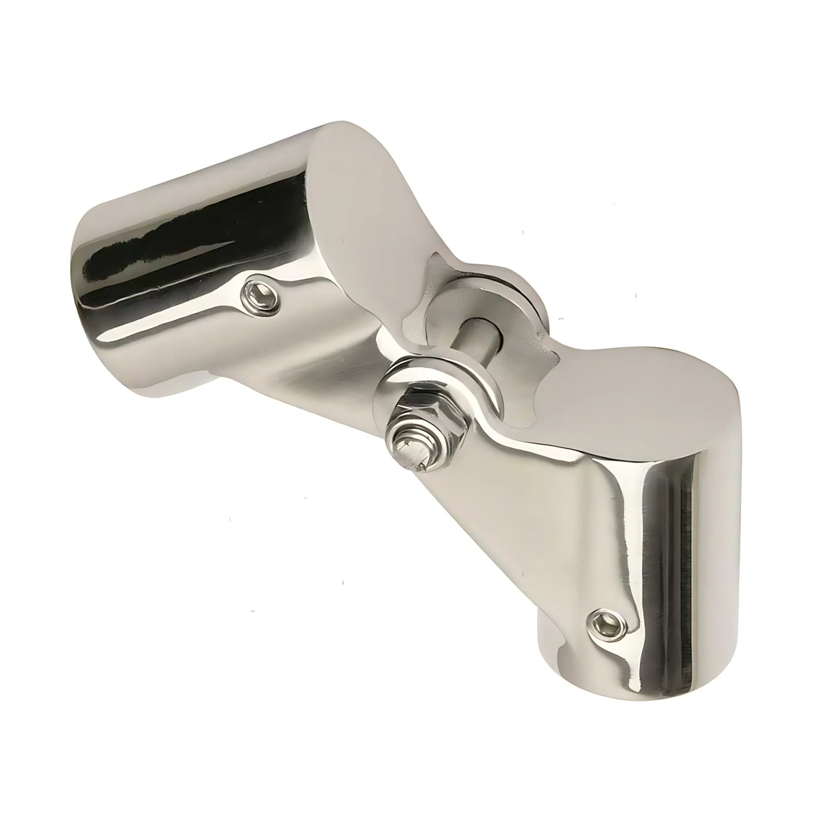 Snodo professionale in acciaio inox AISI 316 per tubi di capottine e tendalini nautici, disponibile per diametri 22mm, 25mm e 30mm.