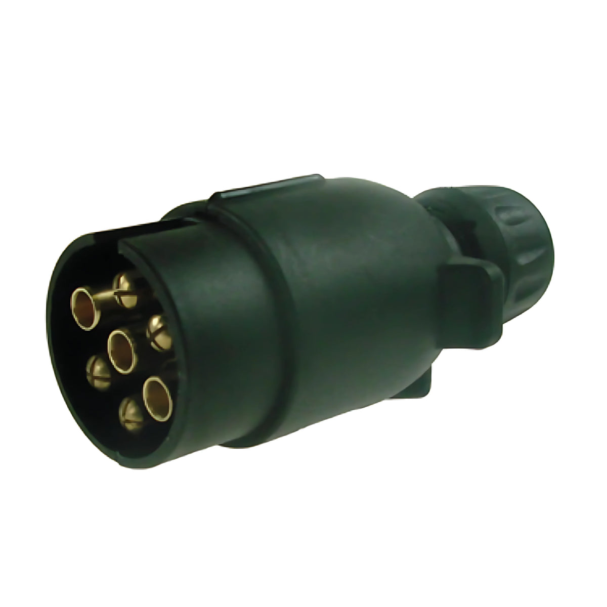 Spina 7 poli per rimorchi 12V corpo in ABS nero con contatti interni in ottone inossidabile