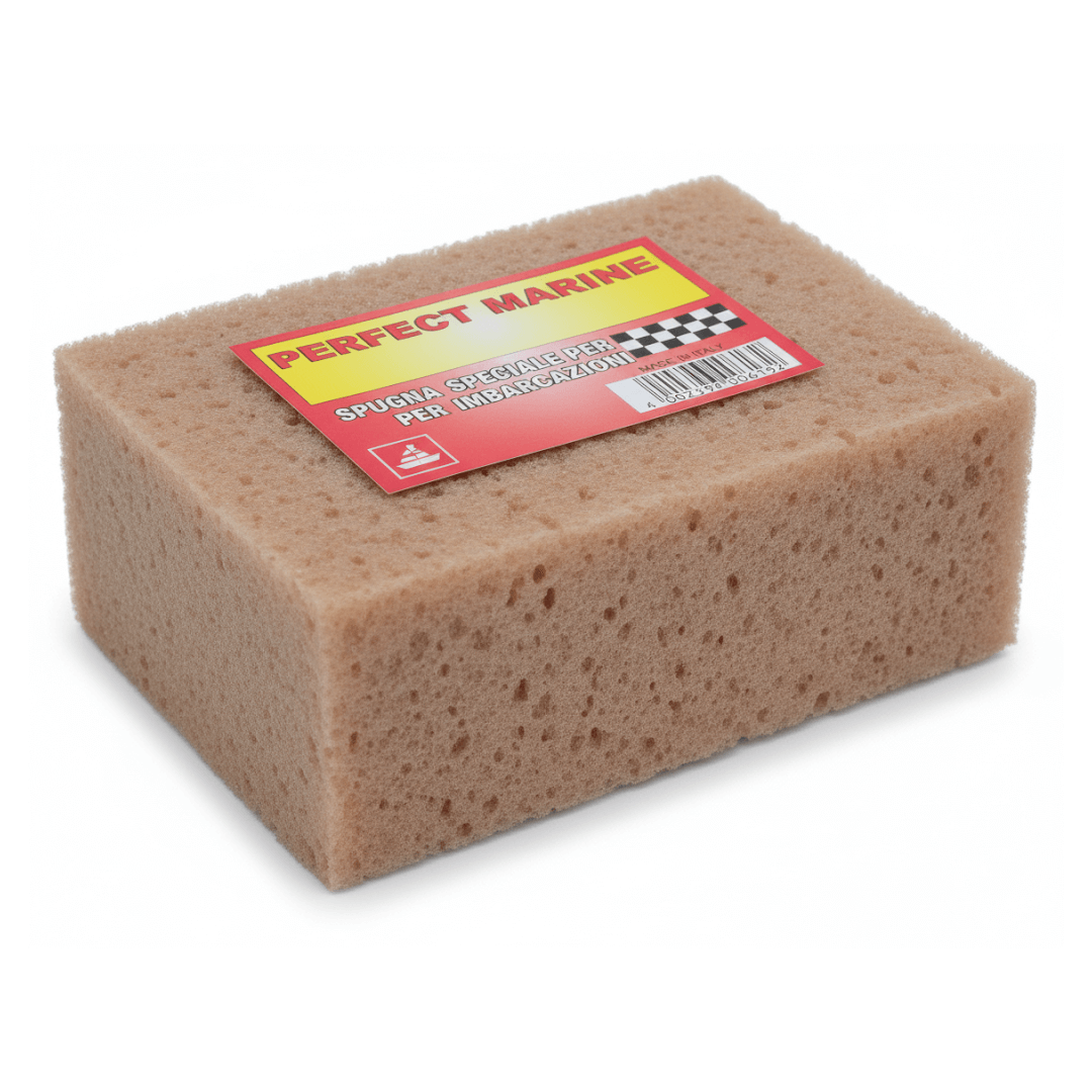 Spugna lavaggio nautica Perfect Marine beige porosa rettangolare 16x11x7 cm per imbarcazioni