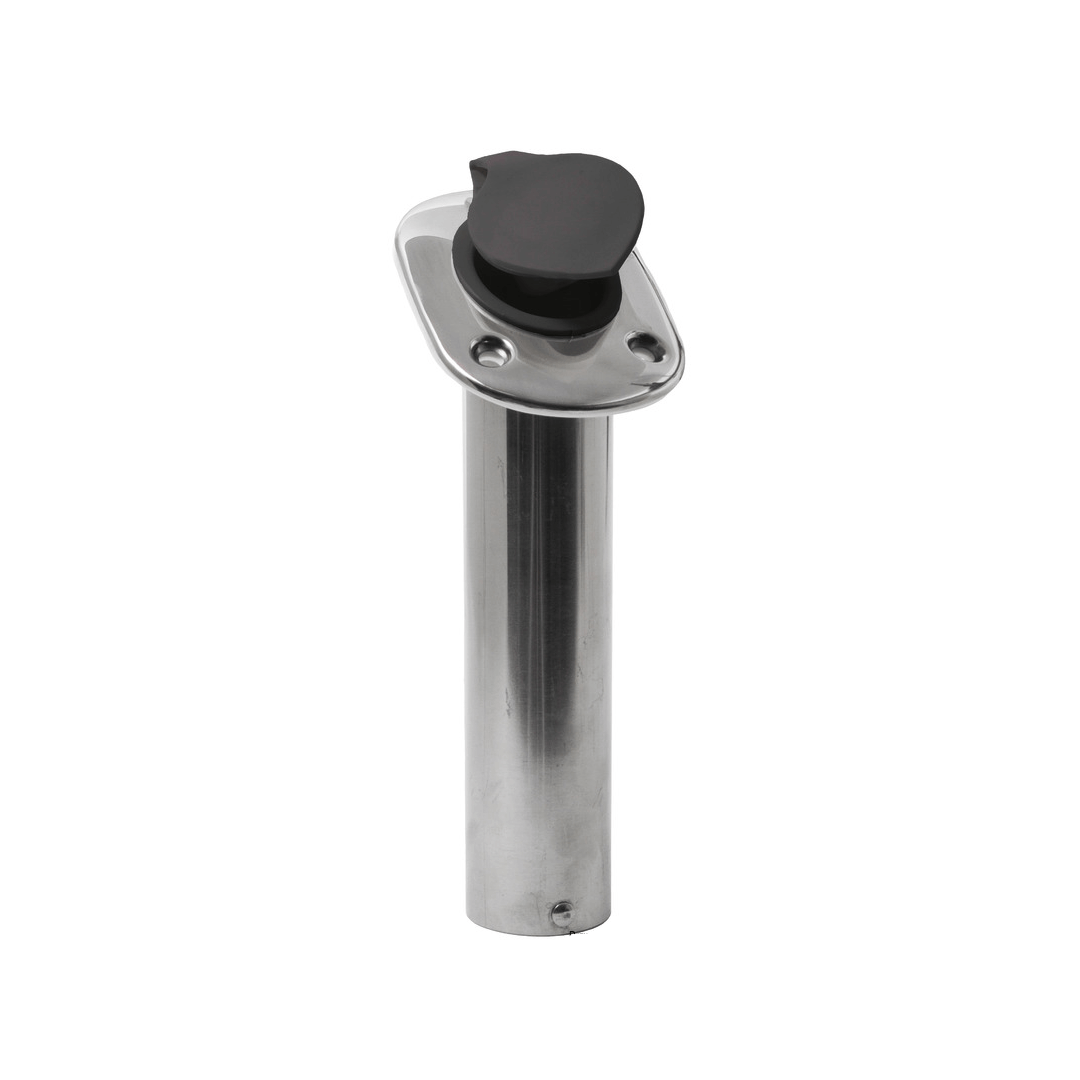 Portacanne da incasso inclinato in acciaio inox lucidato a specchio, installazione su falchetta.