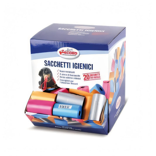 Sacchetti igienici per cani in rotoli colorati (foto indicativa)