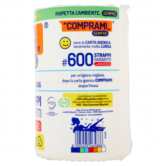 Confezione di carta igienica Comprami, 4 rotoli maxi da 600 strappi