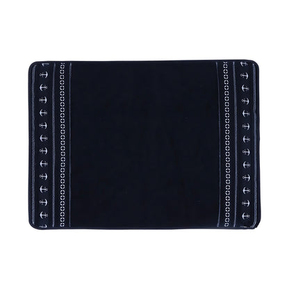 Tappetino Antiscivolo Marine Business Blu Navy 60x45 cm con Ancora Decorativa