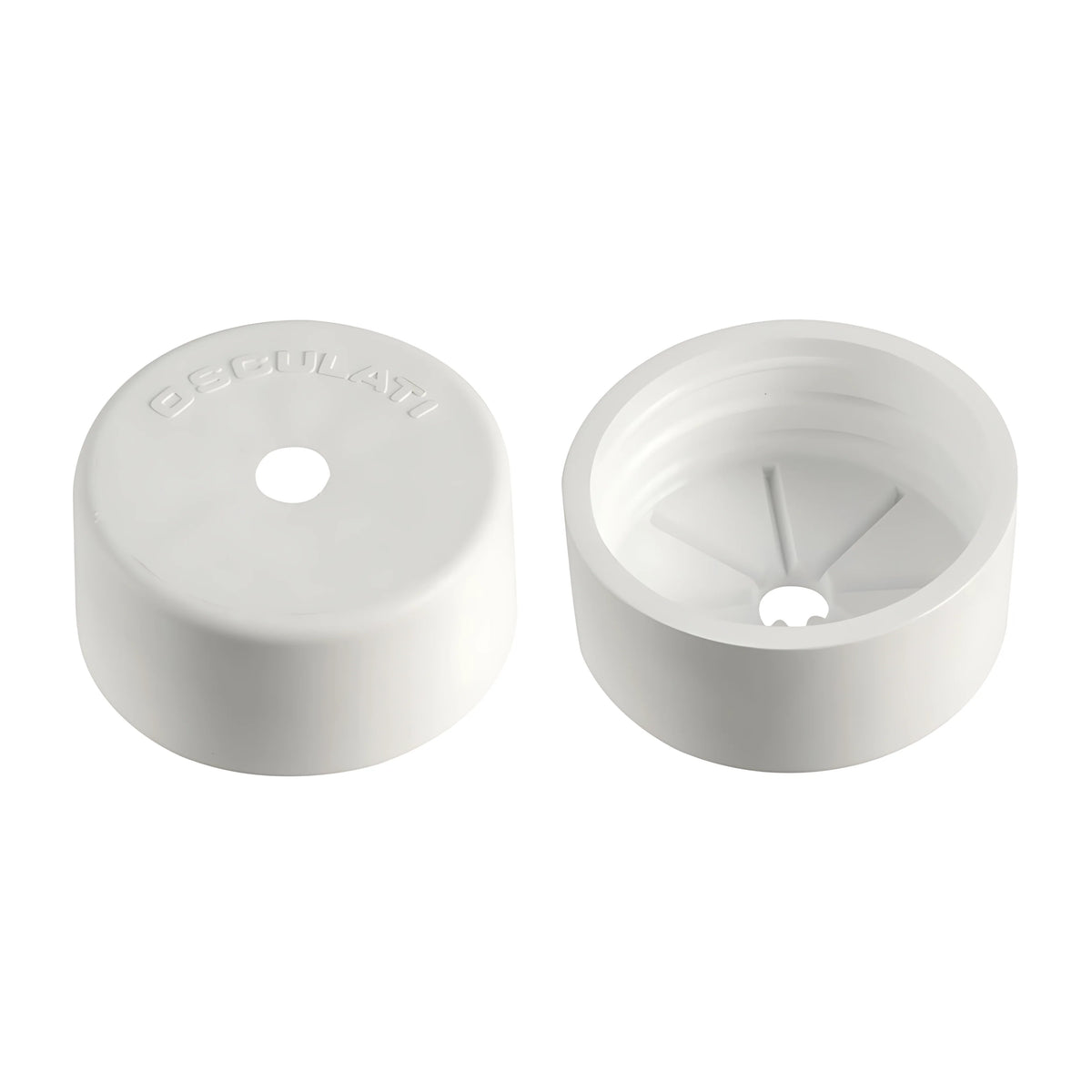 Tappo di finitura in PVC morbido bianco preforato per tubo passaggio cavi motori fuoribordo serie 16.104.37/38