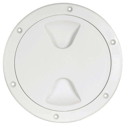 Tappo di ispezione a vite per barca colore bianco classico, chiusura stagna con guarnizione O-ring.