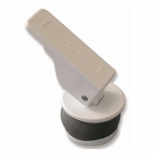 Tappo di scarico a espansione con leva a scatto in plastica e PVC, disponibile nero o grigio per ombrinali barca.