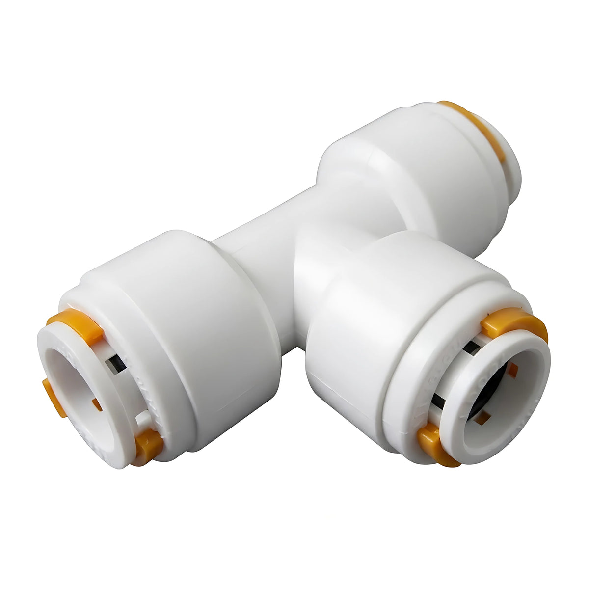Tee 90° femmina serie KP a scatto per tubo da 12 mm in plastica atossica alimentare per impianti idrici in polietilene semirigido