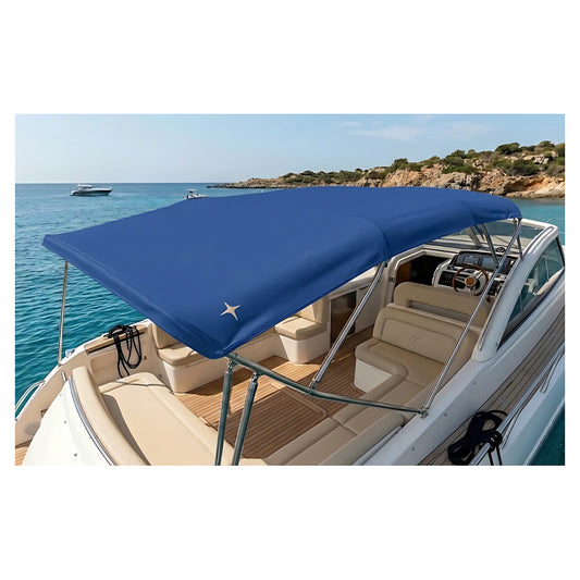 Tessuto nautico Marinplast Top colore Blu Chiaro in poliestere 1100 dtex con spalmatura PVC laccata e goffrata per coperture marine
