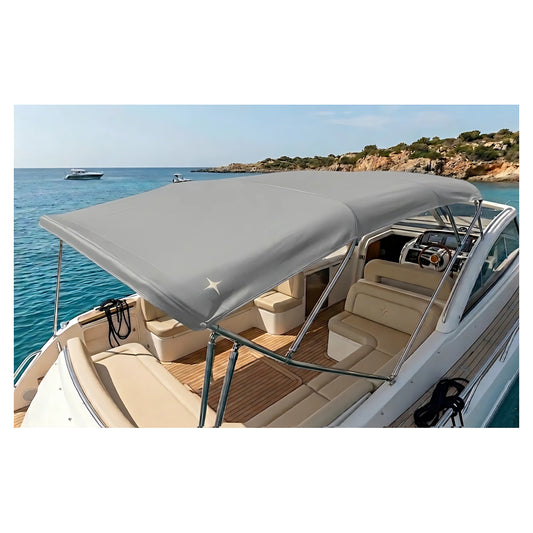 Tessuto nautico Marinplast Top colore Grigio in poliestere 1100 dtex con spalmatura PVC laccata e goffrata per coperture marine