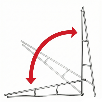 Torre portacanna T-Top universale in alluminio anodizzato abbattibile, completa di 6 portacanne per barca. funzionamento