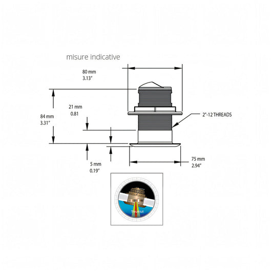 Trasduttore Lowrance passante scafo Airmar B150M 1 kW 28 38 50 200 kHz