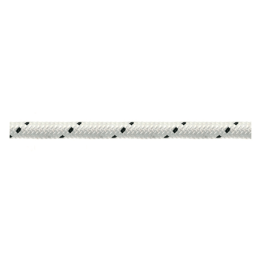 Corda nautica bianca con marcatura nera intrecciata doppia treccia Ø 10mm, 10 metri