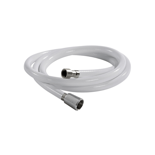 Tubo doccia nautico in PVC bianco retinato modello Full White con raccordi da 1/2 e 3/8 femmina.