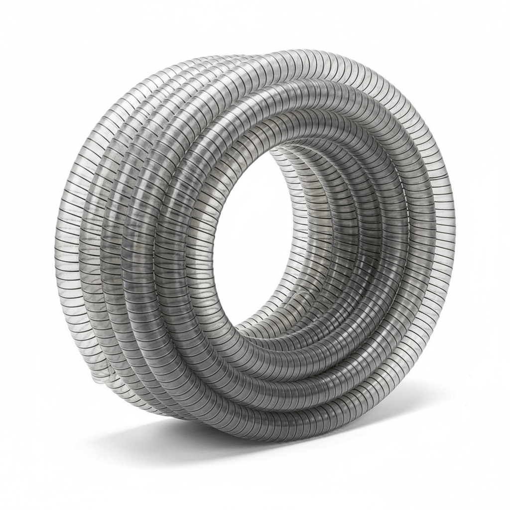 Tubo armato flessibile Ø 12 mm arrotolato, colore grigio trasparente con spirale rigida