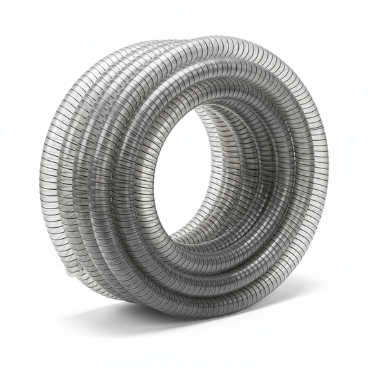Tubo armato flessibile Ø 12 mm arrotolato, colore grigio trasparente con spirale rigida