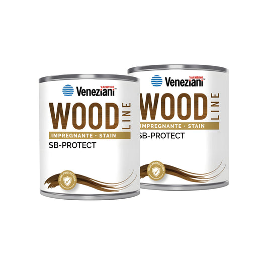 Impregnante protettivo monocomponente Veneziani Wood Line per legno resa elevata.