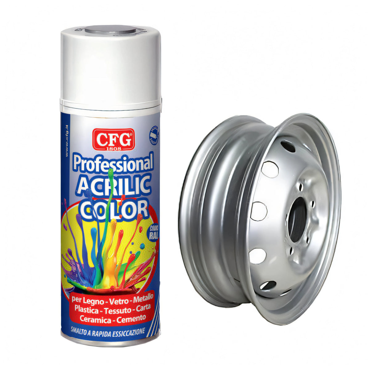 Vernice spray acrilica 400 ml, Alluminio ruote