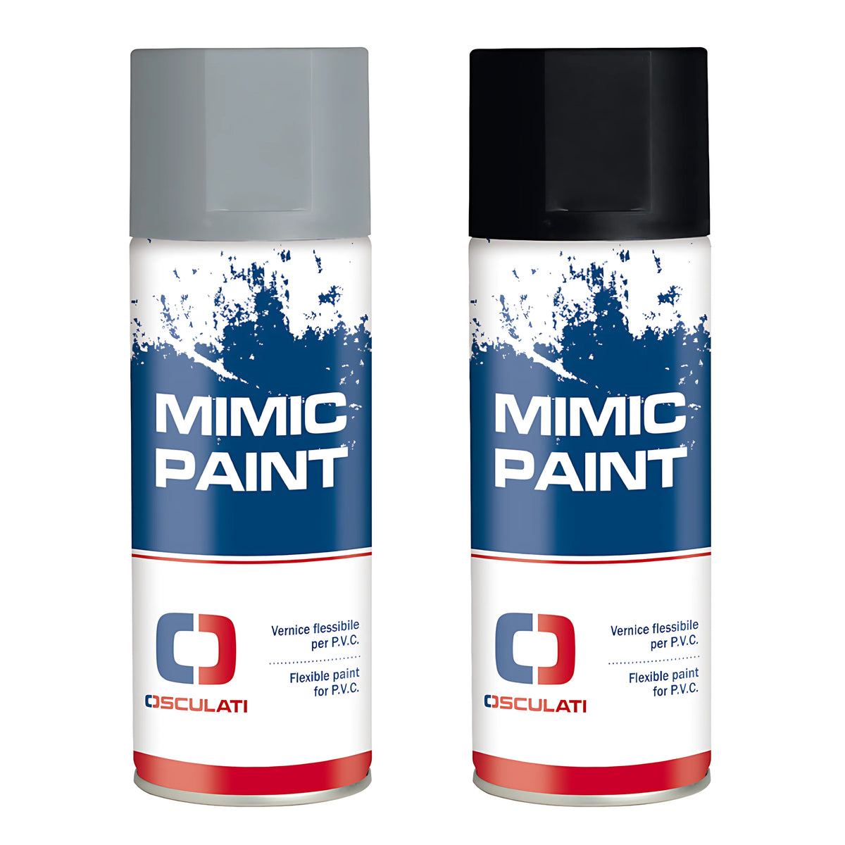 Vernice spray flessibile Mimic Paint per il restauro di gommoni in PVC, teste di parabordi e cuscineria in finta pelle. Disponibile in vari colori RAL.